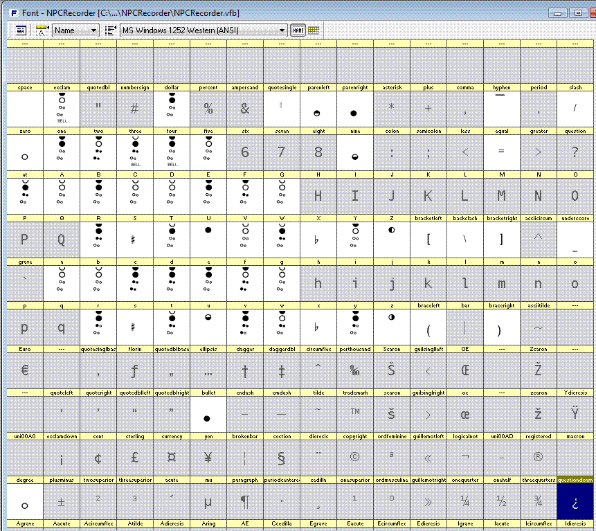 NPCRecorder font